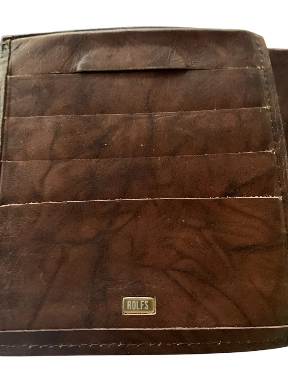 Rolfs Brown Men’s Wallet Bifold Cowhide Leather‎ Attaché Vintage